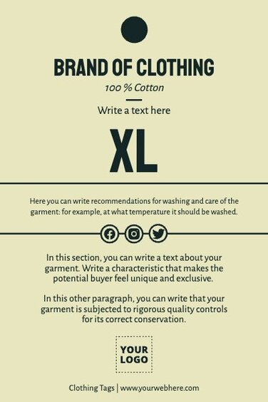 Edit a Clothing Label template