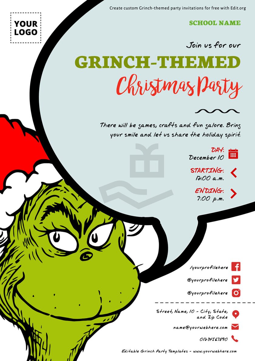 Free Grinch christmas cards personalized