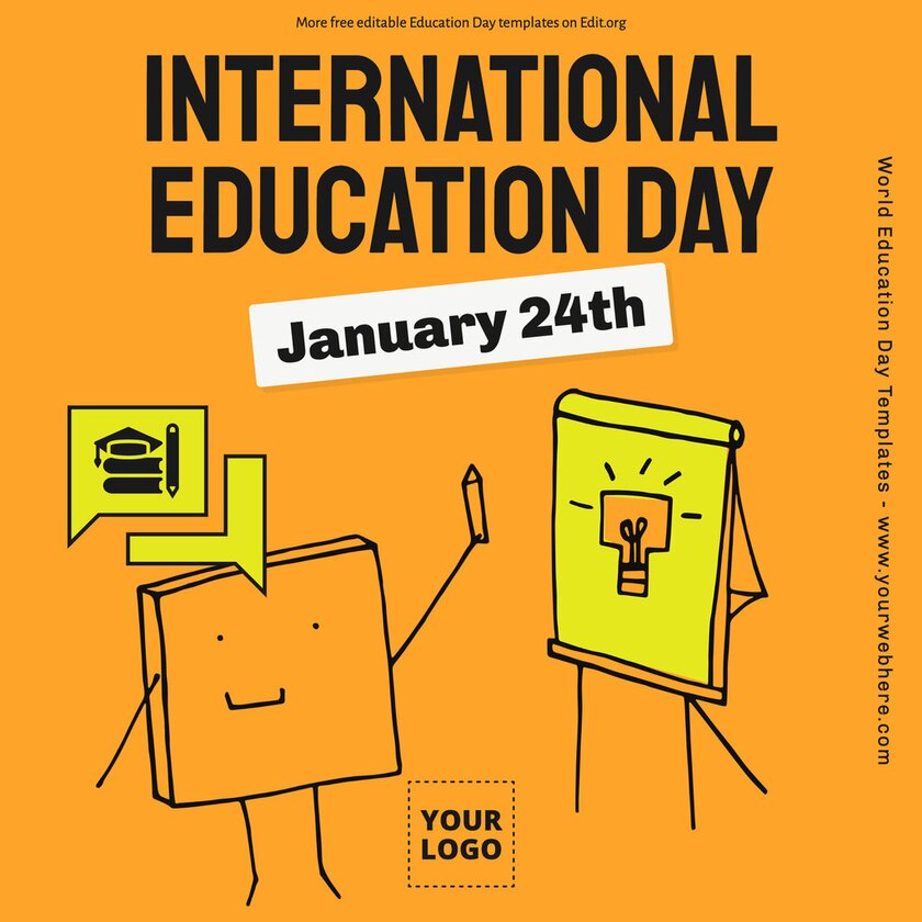 Creative banners for World Education Day to customize online