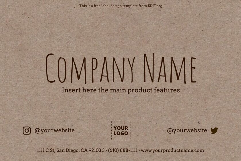 Editable free label templates to customize
