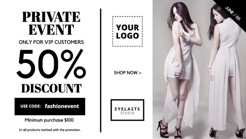 Fashion event editable template with discounts