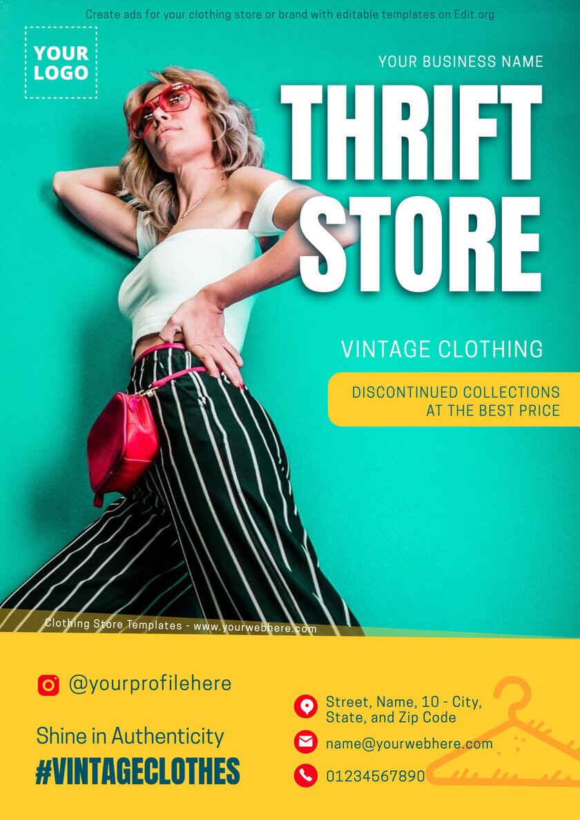 Editable clothing store boutique flyer design