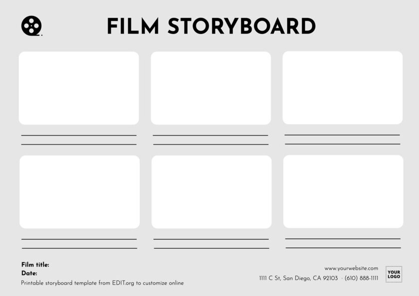 Professional storyboard template printable