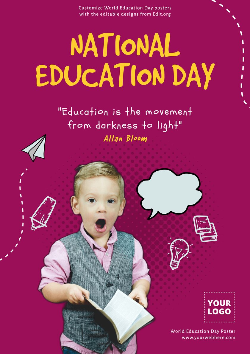International Education Day themed poster template