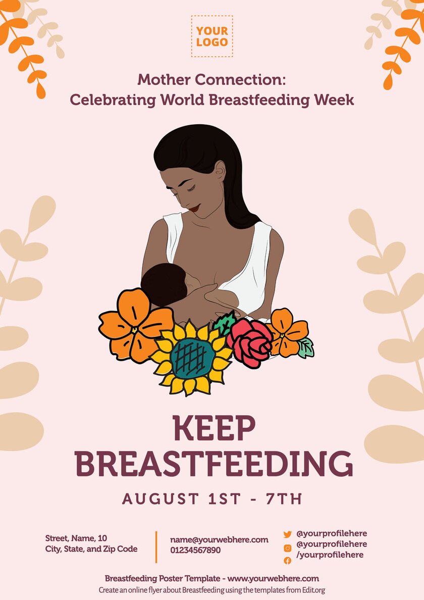 Editable World Breastfeeding Week poster design