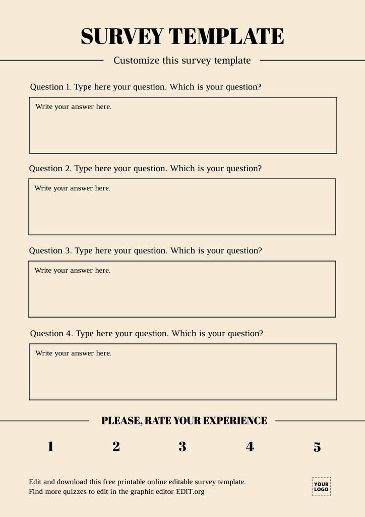 Free survey template sample to edit online, download and print