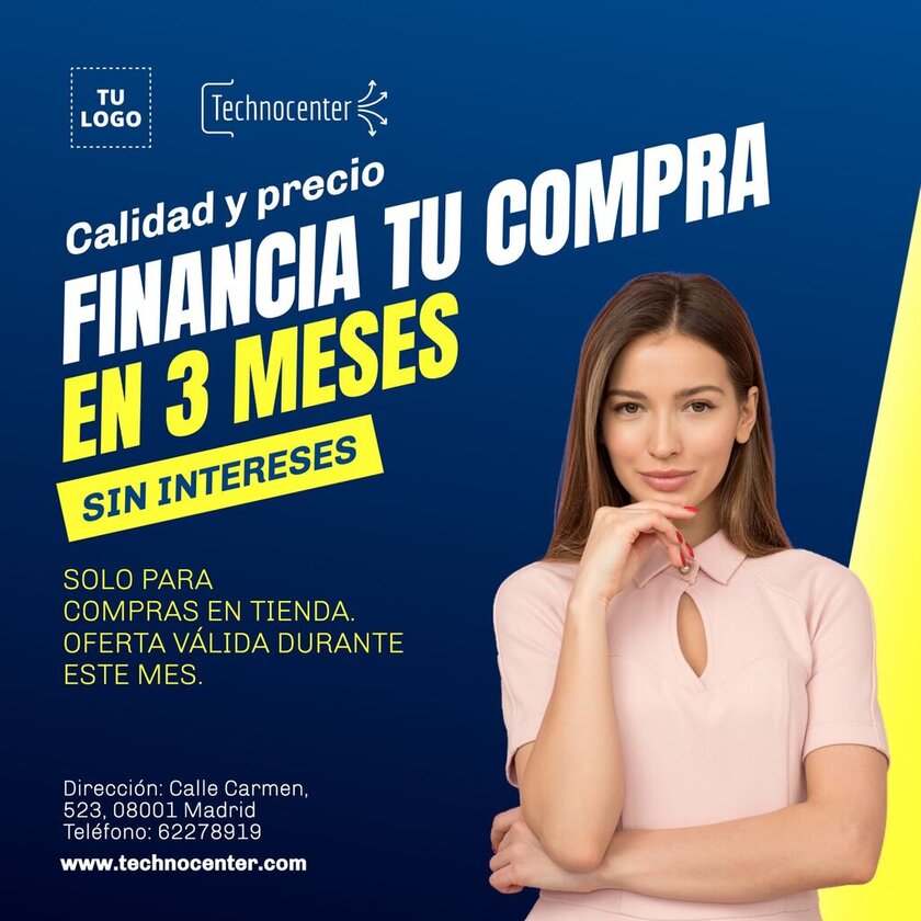 Plantilla banner editable online gratis para tiendas electrodomésticos