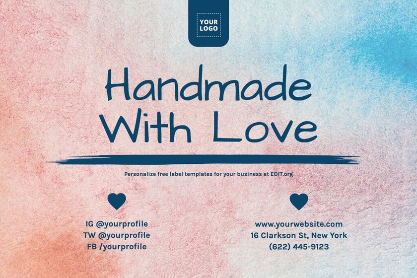 Handmade products free label templates