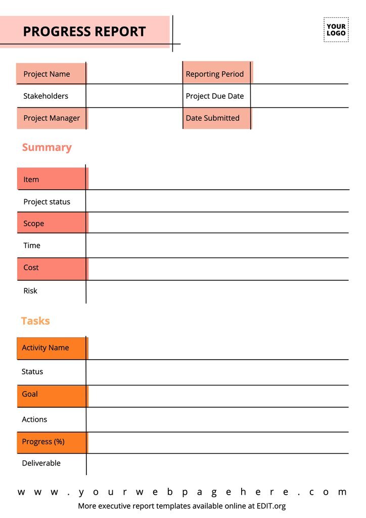 Customizable summary report template