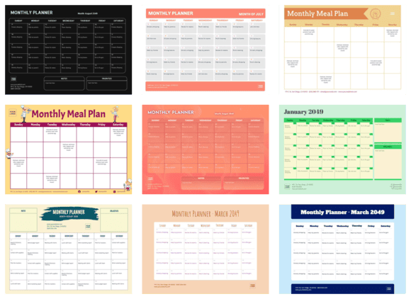 Edit a monthly planner